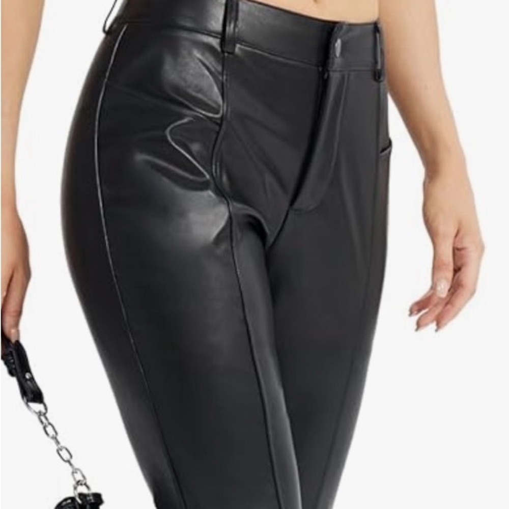 Black Women's faux leather Pants